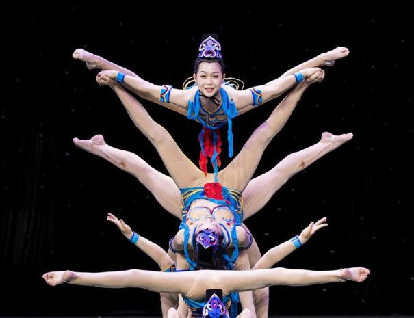 Chaoyang Theatre acrobatics show featuring Chinese performers on stage in Beijing