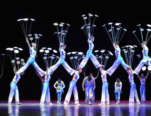 Chaoyang Theatre acrobatics show featuring Chinese performers on stage in Beijing
