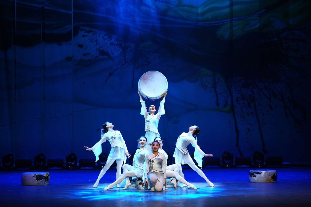 Chaoyang Theatre acrobatics show featuring Chinese performers on stage in Beijing