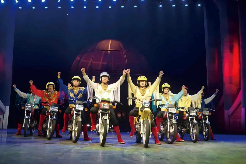 Chaoyang Theatre acrobatics show featuring Chinese performers on stage in Beijing